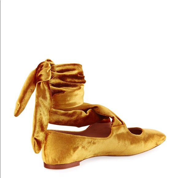THE ROW lace-up velvet ballet flats - Picture 3 of 8